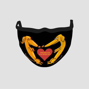 Dog Gift Idea - Yellow Dachshunds Love Each Other For Dog Lovers - Cloth Mask